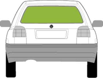 Afbeelding van Achterruit Volkswagen Golf 5-deurs (derde remlicht+3 gaten)