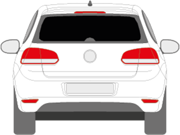 Afbeelding van Achterruit VW Golf 5-deurs AM/FM radio (DONKERE RUIT)