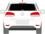 Afbeelding van Achterruit VW Golf 5-deurs DAB radio (DONKERE RUIT)
