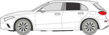 Afbeelding van Zijruit links Mercedes A-klasse 5-deurs (DONKERE RUIT) 