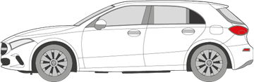 Afbeelding van Zijruit links Mercedes A-klasse 5-deurs (DONKERE RUIT)