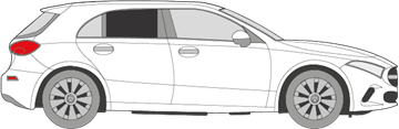 Afbeelding van Zijruit rechts Mercedes A-klasse 5-deurs (DONKERE RUIT)