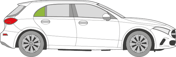 Afbeelding van Zijruit rechts Mercedes A-klasse 5-deurs