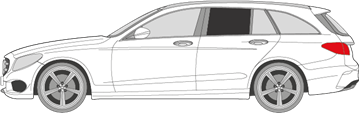 Afbeelding van Zijruit links Mercedes C-klasse break (DONKERE RUIT) 