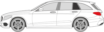 Afbeelding van Zijruit links Mercedes C-klasse break (DONKERE RUIT)