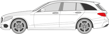 Afbeelding van Zijruit links Mercedes C-klasse break (DONKERE RUIT)