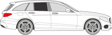 Afbeelding van Zijruit rechts Mercedes C-klasse break (DONKERE RUIT) 