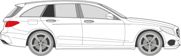 Afbeelding van Zijruit rechts Mercedes C-klasse break (DONKERE RUIT)