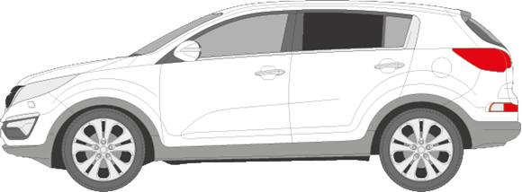 Afbeelding van Zijruit links Kia Sportage (DONKERE RUIT)