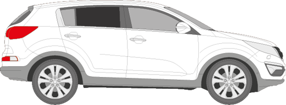 Afbeelding van Zijruit rechts Kia Sportage (DONKERE RUIT)