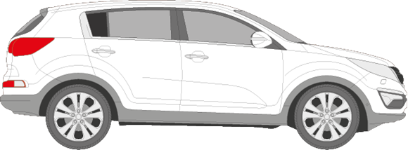 Afbeelding van Zijruit rechts Kia Sportage (DONKERE RUIT)