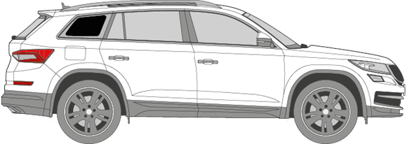 Afbeelding van Zijruit rechts Skoda Kodiaq (DONKERE RUIT) 