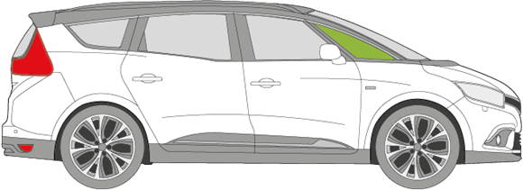 Afbeelding van Zijruit rechts Renault Mégane Grand Scenic 