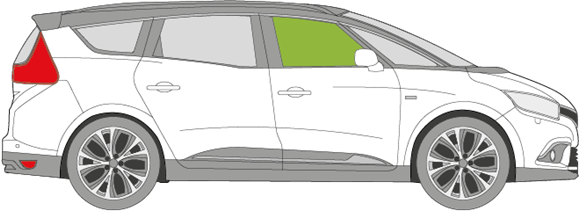 Afbeelding van Zijruit rechts Renault Mégane Grand Scenic 