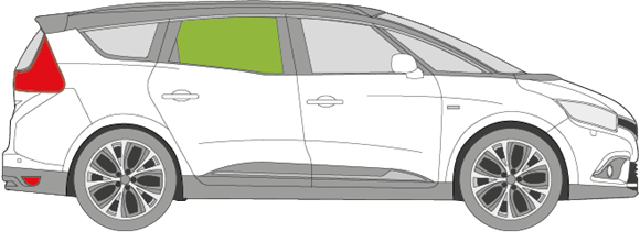 Afbeelding van Zijruit rechts Renault Mégane Grand Scenic