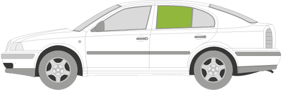 Afbeelding van Zijruit links Skoda Octavia 5 deurs