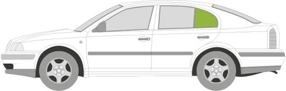 Afbeelding van Zijruit links Skoda Octavia 5 deurs