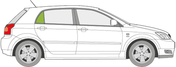 Afbeelding van Zijruit rechts Toyota Corolla 5 deurs