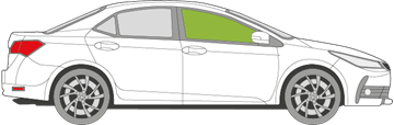 Afbeelding van Zijruit rechts Toyota Corolla sedan