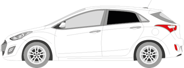Afbeelding van Zijruit links Hyundai i30 5 deurs (DONKERE RUIT)