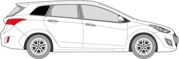 Afbeelding van Zijruit rechts Hyundai i30 break (DONKERE RUIT)