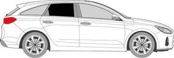 Afbeelding van Zijruit rechts Hyundai i30 break (DONKERER UIT)