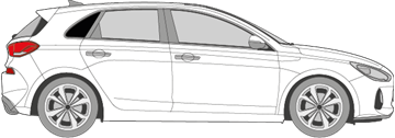 Afbeelding van Zijruit rechts Hyundai i30 5 deurs (DONKERE RUIT)