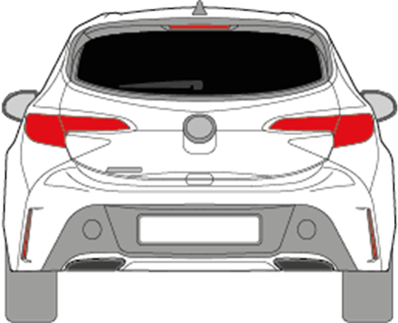 Afbeelding van Achterruit Toyota Corolla 5 deurs (DONKERE RUIT)