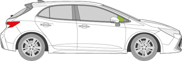 Afbeelding van Zijruit rechts Toyota Corolla 5 deurs