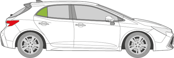 Afbeelding van Zijruit rechts Toyota Corolla 5 deurs 