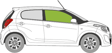 Afbeelding van Zijruit rechts Citroën C1 5 deurs