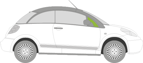 Afbeelding van Zijruit rechts Citroën C3 Pluriel