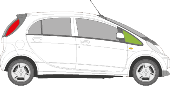 Afbeelding van Zijruit rechts Citroën C-Zero