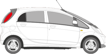 Afbeelding van Zijruit rechts Citroën C-Zero (DONKERE RUIT)