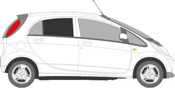 Afbeelding van Zijruit rechts Citroën C-Zero (DONKERE RUIT)