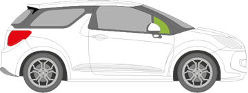 Afbeelding van Zijruit rechts Citroën DS3 