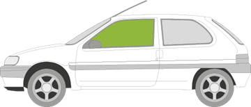 Afbeelding van Zijruit links Citroën Saxo 3 deurs 