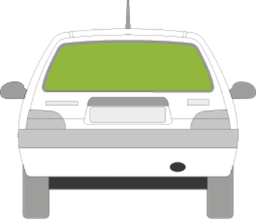 Afbeelding van Achterruit Citroën Saxo 3 deurs met spoiler 