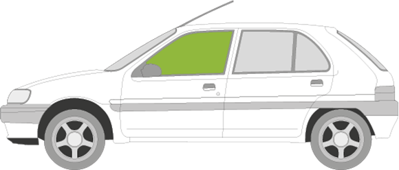 Afbeelding van Zijruit links Citroën Saxo 5 deurs 