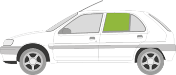 Afbeelding van Zijruit links Citroën Saxo 5 deurs 