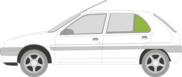 Afbeelding van Zijruit links Citroën Saxo 5 deurs 
