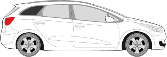 Afbeelding van Zijruit rechts Kia Cee'd break (DONKERE RUIT)