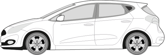 Afbeelding van Zijruit links Kia Cee'd 5 deurs (donkere ruit)