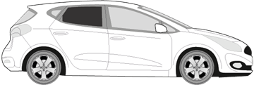 Afbeelding van Zijruit rechts Kia Cee'd 5 deurs (donkere ruit)
