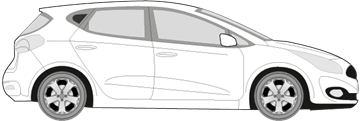 Afbeelding van Zijruit rechts Kia Cee'd 5 deurs (donkere ruit)