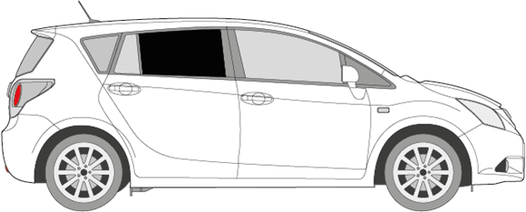 Afbeelding van Zijruit rechts Toyota Verso (DONKERE RUIT)