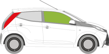 Afbeelding van Zijruit rechts Toyota Aygo 5 deurs