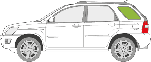 Afbeelding van Zijruit links Kia Sportage 