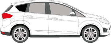 Afbeelding van Zijruit rechts Ford C-max (DONKERE RUIT)