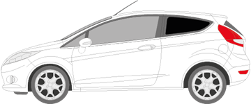 Afbeelding van Zijruit links Ford Fiesta 3 deurs (DONKERE RUIT ZONDER CHROOM)